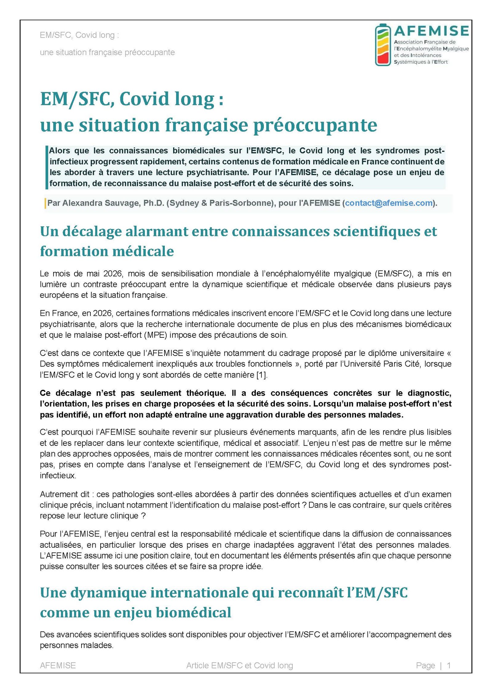 [afemise] emsfc et covid long une situation française préoccupante alexandra sauvage page 01